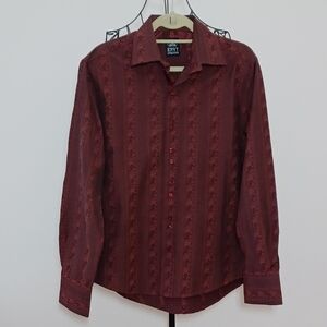 Envy Evolution Statement Burgundy Botton Down/ Jacquard & Embroidered-M